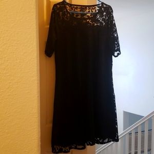 Womens XL NINA LEONARD, Navy blue, lace dress